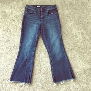 High waisted crop flare jeans